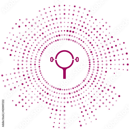 Purple Filter wrench icon isolated on white background. The key for tightening the bulb filter trunk. Abstract circle random dots. Vector