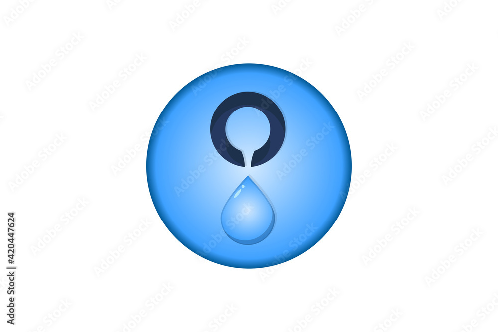 Blue sparkling water droplets. always save water. happy world water day. Vector illustration Blue sparkling water droplets. always save water. happy world water day. Vector illustration