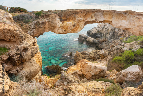 Sea caves Near Cape Greco Cyprus