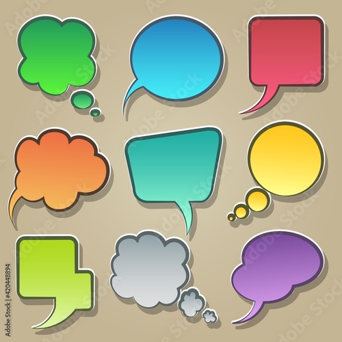 Colorful speech bubble icons set