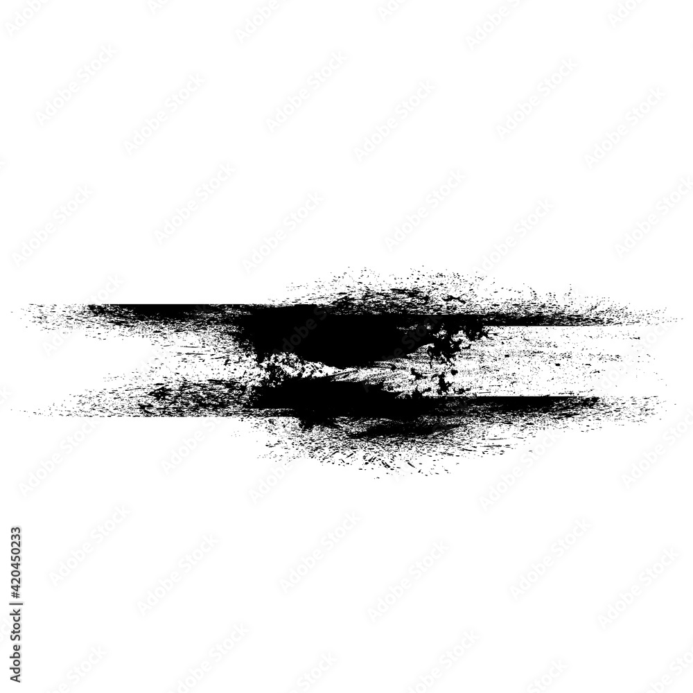 Obraz premium Splatter Paint Texture . Distress Grunge background . Scratch, Grain, Noise rectangle stamp . Black Spray Blot of Ink.Place illustration Over any Object to Create Grungy Effect .abstract vector.