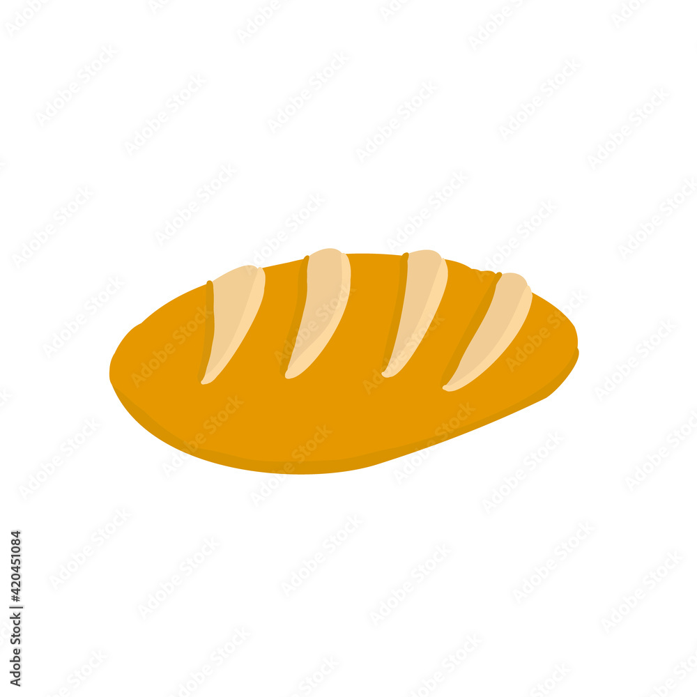 Hand draw a loaf on a white background isolated