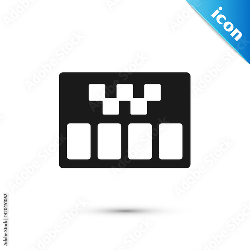 Grey Taximeter device icon isolated on white background. Measurement appliance for passenger fare in taxi car. Vector