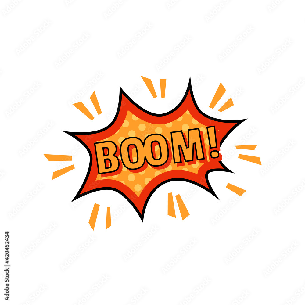 Boom - cartoon text bubble with explosion effect in comic book style Boom - cartoon text bubble with explosion effect in comic book style