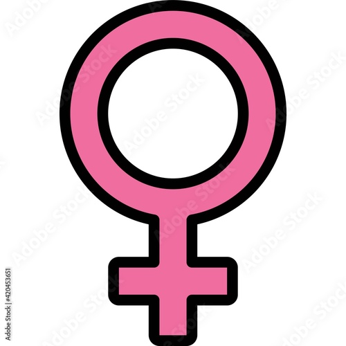 Female gender symbol icon, Feminism related vector