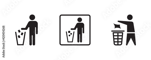 Do not litter sign icon. Vector graphic illustration. Suitable for website design, logo, app, template, banner, and more. 