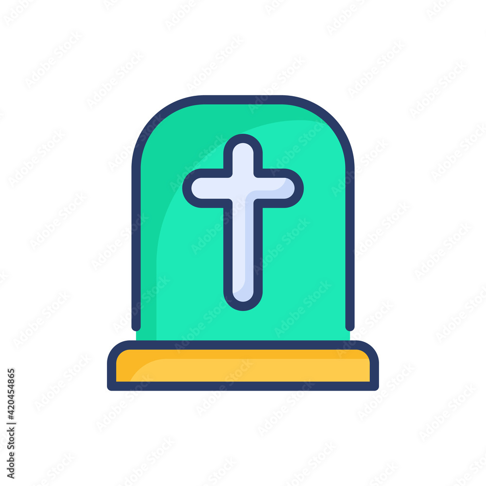Obraz premium Gravestone icon in vector. Logotype