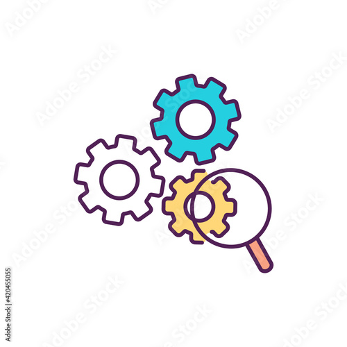 Effective business diagnosis RGB color icon. Functional expertise. Business management. Evaluating strengths, weakness. Identifying reasons for dissatisfying performance. Isolated vector illustration