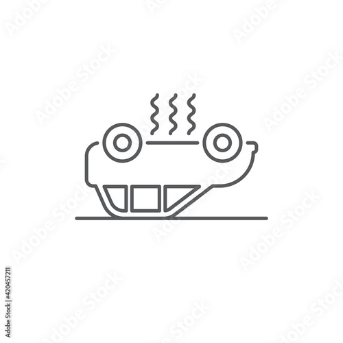 overturned car vector icon filled flat sign for mobile concept and web design car accident glyph