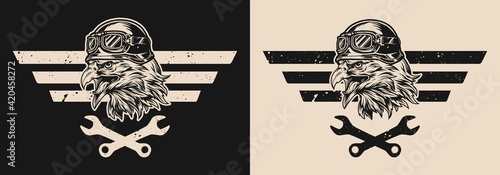 Moto repair service vintage logo