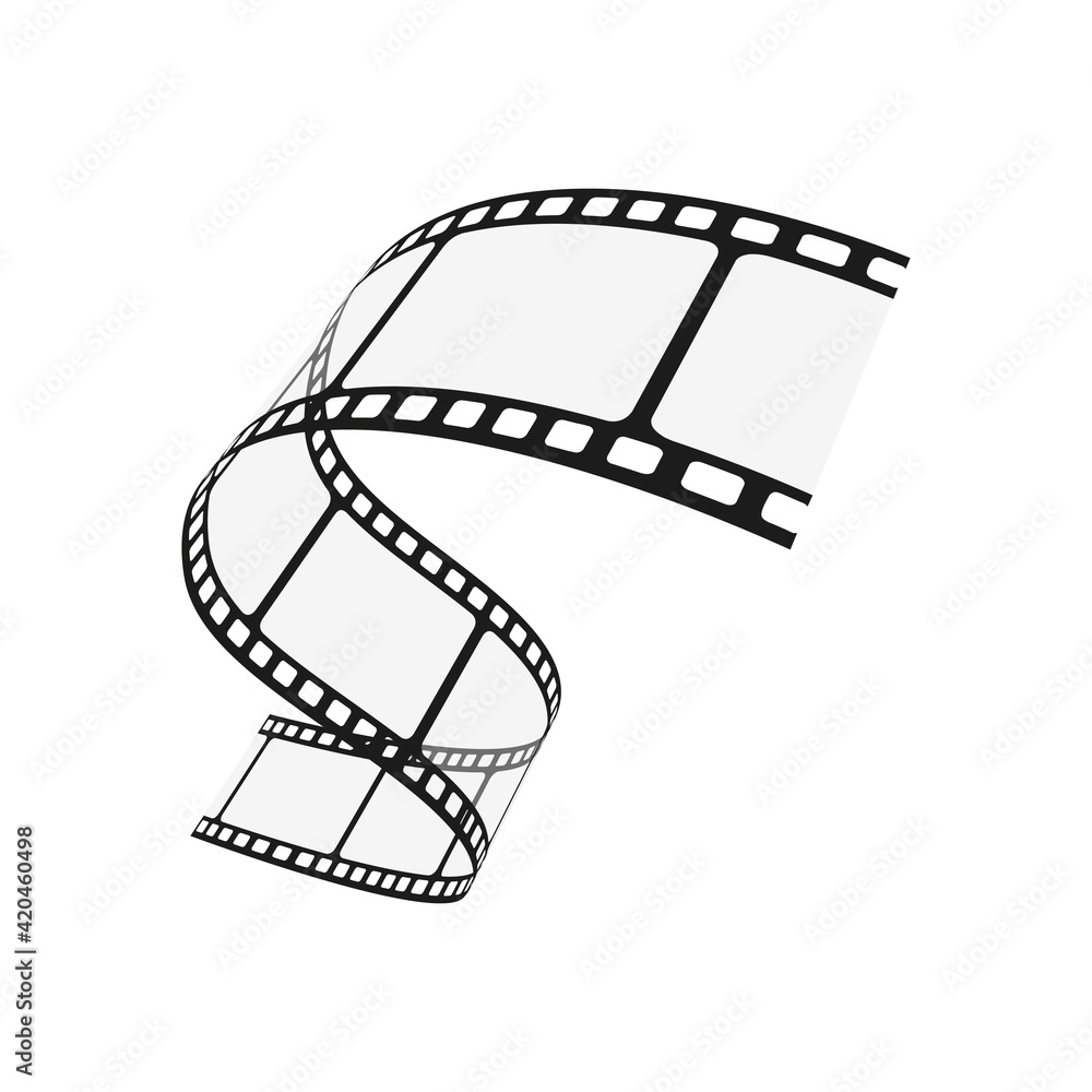 Snippet of film in wave shape isolated vector illustration