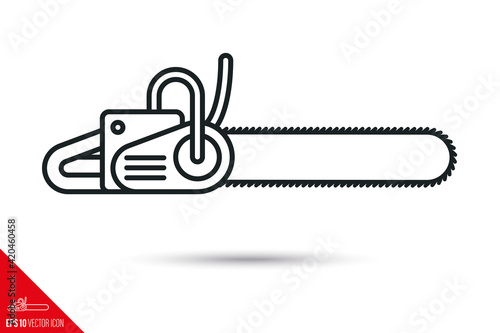 Chainsaw vector line icon