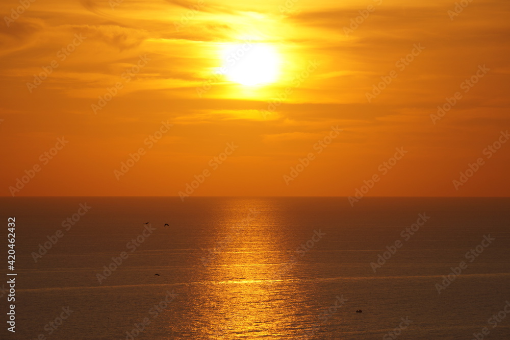 sunset over the sea