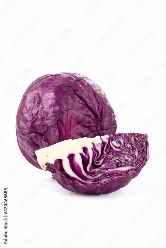 Red cabbage on white background Red cabbage on white background