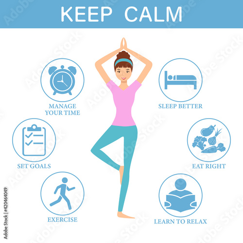 Keep calm. Manage stress and anxiety during emergencies, infographic.