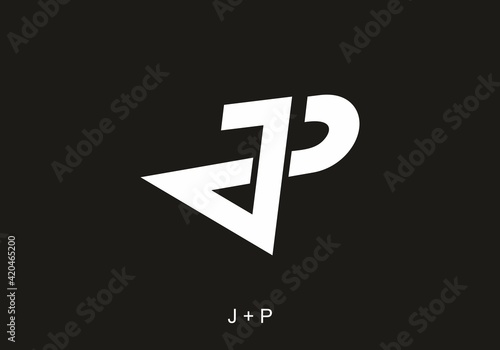 Black and white of JP initial letter
