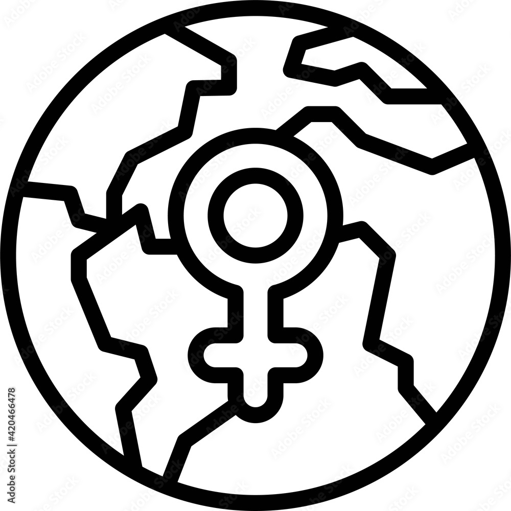 Earth icon, Feminism related vector Earth icon, Feminism related vector