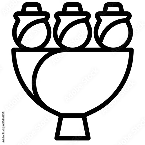 Rose bouquet icon, Feminism related vector