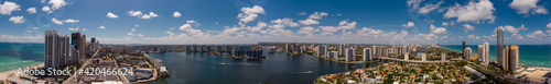 Aerial panorama Miami Dade County coastal scene