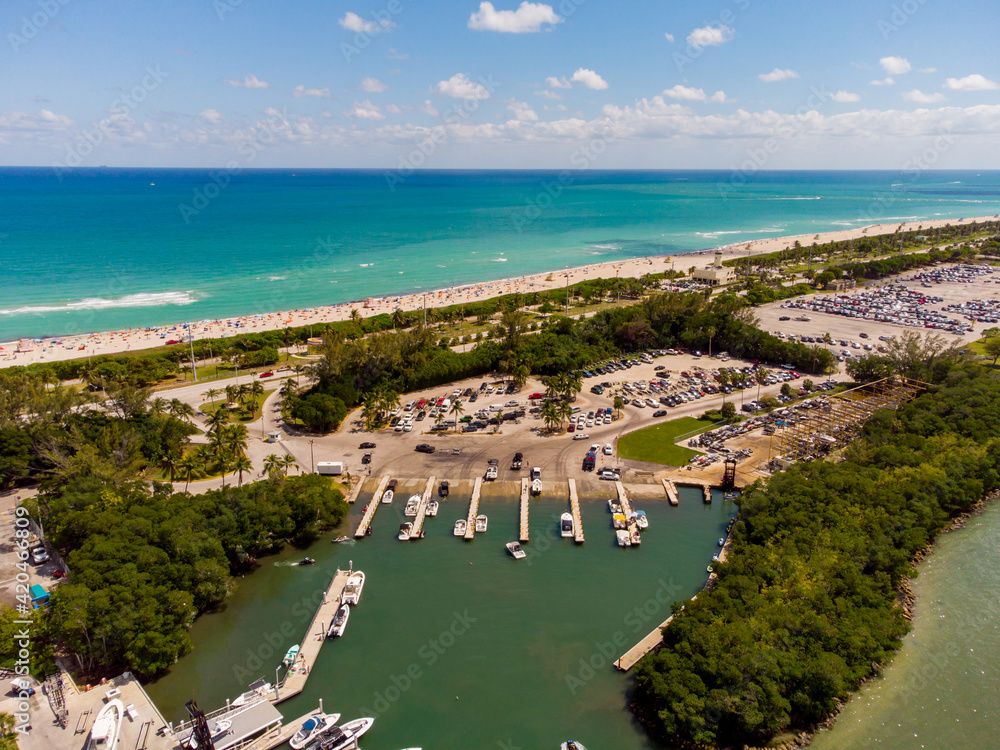 Aerial image Haulover Park Miami Beach FL