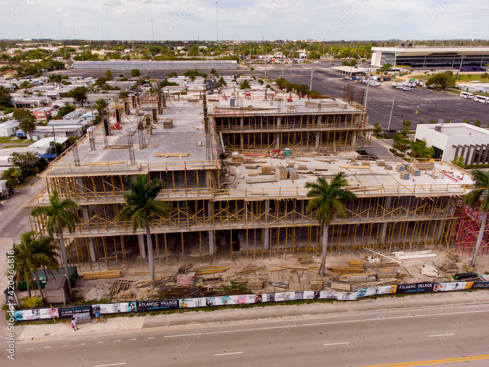 Aerial photo Atlantic Village construction site Hallandale FL USA