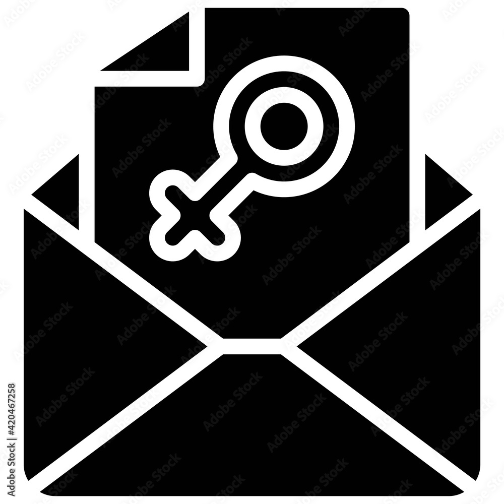 Mail icon, Feminism related vector Mail icon, Feminism related vector