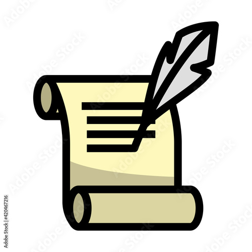 Feather And Scroll Icon