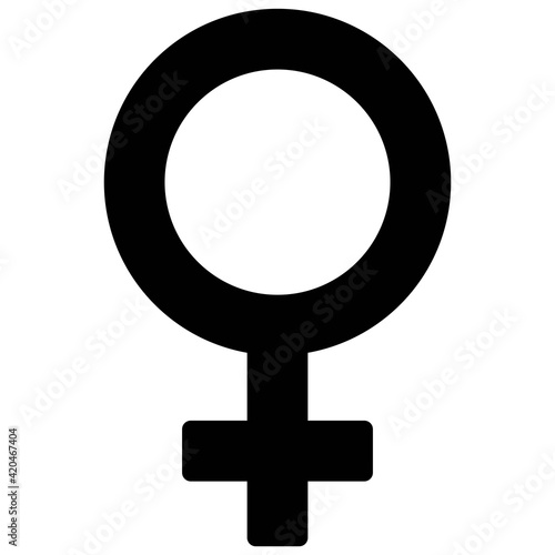 Female gender symbol icon, Feminism related vector