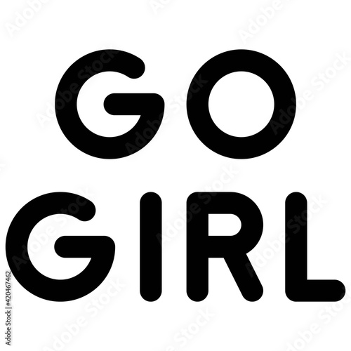 Go Girl icon, Feminism related vector