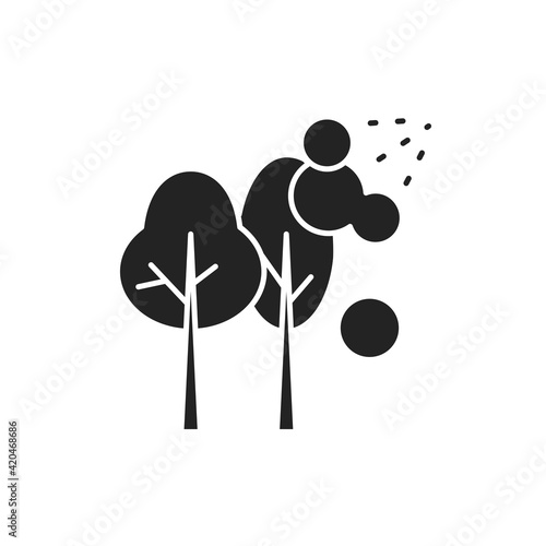 Spraying with pesticides color line icon. Pictogram for web page, mobile app, promo.