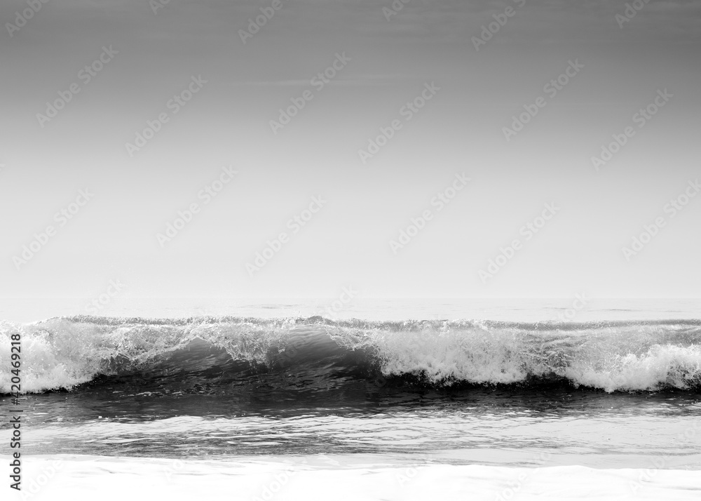black and white waves background