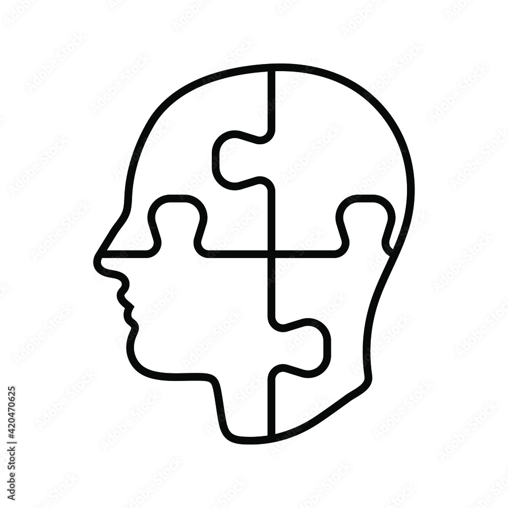 head puzzle icon. Head Puzzle Mind Design For Education Industry design. editable icon. vector illustration head puzzle icon. Head Puzzle Mind Design For Education Industry design. editable icon. vector illustration
