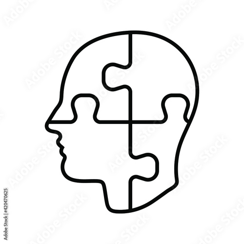 head puzzle icon. Head Puzzle Mind Design For Education Industry design. editable icon. vector illustration