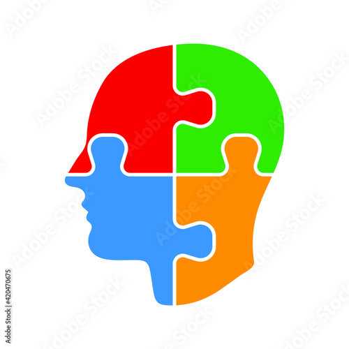 head puzzle icon. Head Puzzle Mind Design For Education Industry design. editable icon. vector illustration