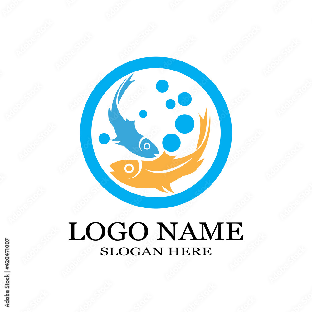 Fish Icon vector illustration logo template design Fish Icon vector illustration logo template design