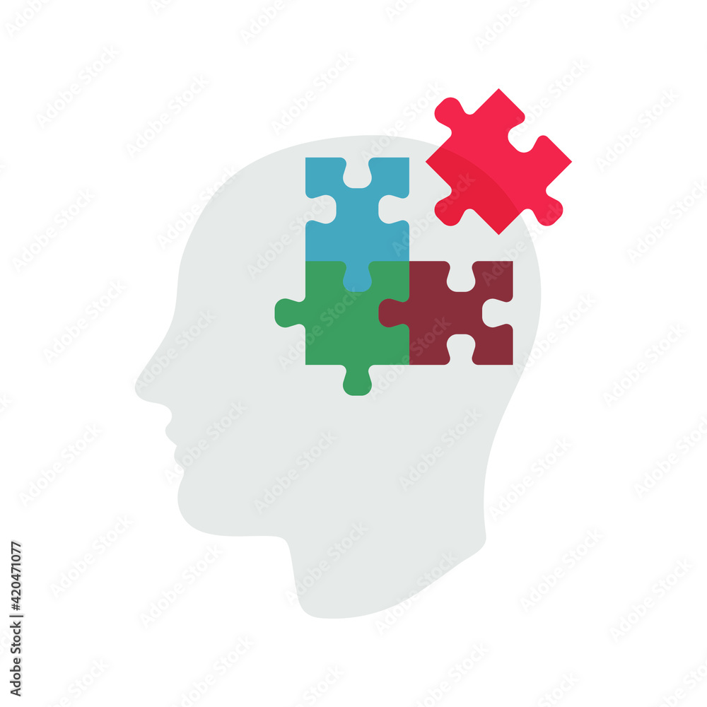 head puzzle icon. Head Puzzle Mind Design For Education Industry design. editable icon. vector illustration