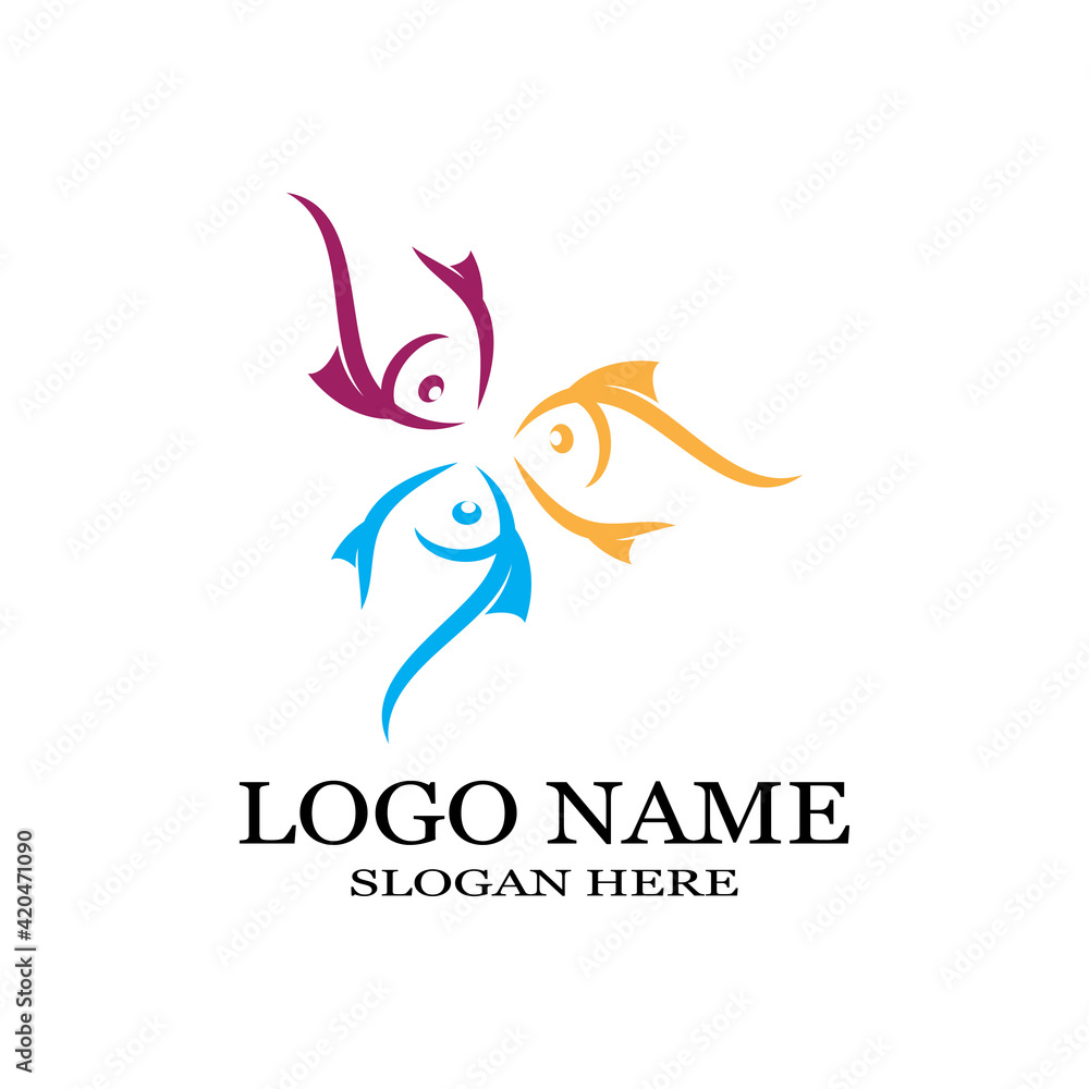 Fish Icon vector illustration logo template design Fish Icon vector illustration logo template design
