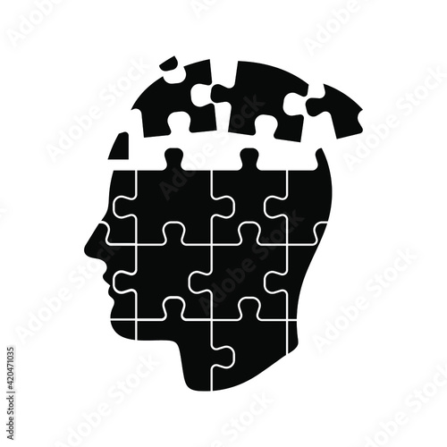 head puzzle icon. Head Puzzle Mind Design For Education Industry design. editable icon. vector illustration
