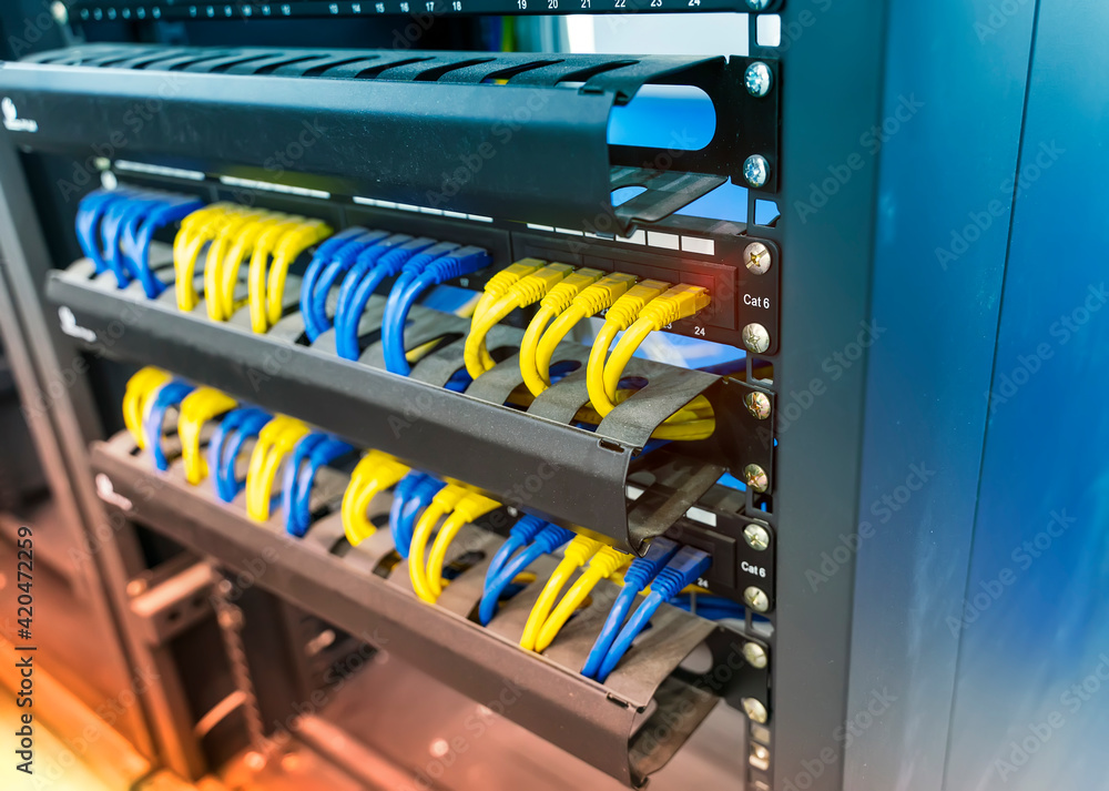 network cable in switch and firewall in cloud computing data center