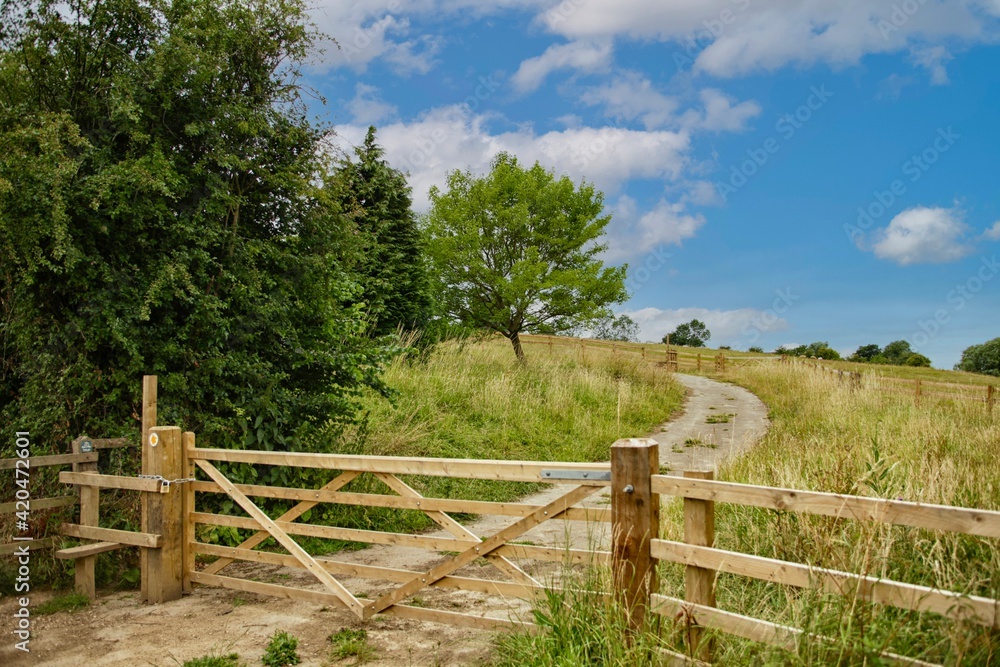 Wooden fence on the Cotswold way