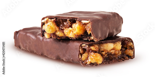 Chocolate bar with nuts broken
