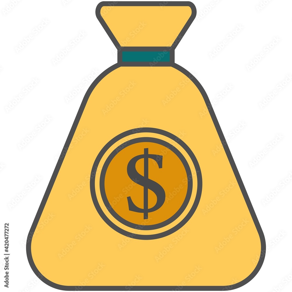 Money bag icon vector dollar sack sign isolated on white Money bag icon vector dollar sack sign isolated on white