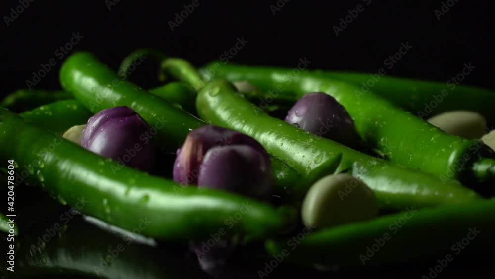 Young Chilli dip northern thailand food fresh ingredients Young Chilli dip northern thailand food fresh ingredients