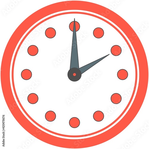 Clock flat vector icon isolated on white background