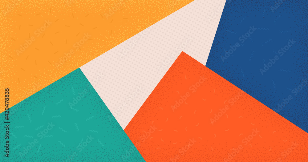 Abstract geometric background with simple shapes composition. Texture in memphis style. Vector illustration. Abstract geometric background with simple shapes composition. Texture in memphis style. Vector illustration.