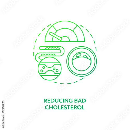 Reducing bad cholesterol dark green concept icon. Healthy eating. Proper metabolism. Intermittent fasting benefits idea thin line illustration. Vector isolated outline RGB color drawing