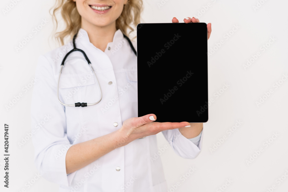 Doctor in white uniform against white background Doctor in white uniform against white background