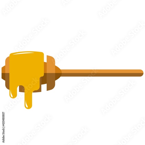 Honey dripper spoon icon dipper vector isolated on white