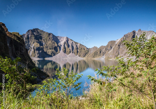 lake formed inside the crater of the volcano Mt. Pinatubo in Zambales, Philippines. Its eruption during the early 1990's was one of the most powerful in the world. photo