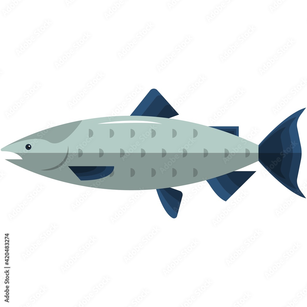 Fish salmon vector illustration icon isolated on white